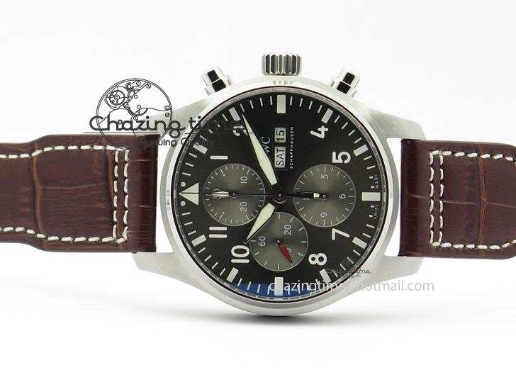 MIROTIME 0113 Youthful 2016 Pilot Chrono SS IW377719 ZF Best Edition On Brown Leather Strap A 7291